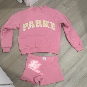 Parke Pink and Yellow Women's Sweatshirt Set